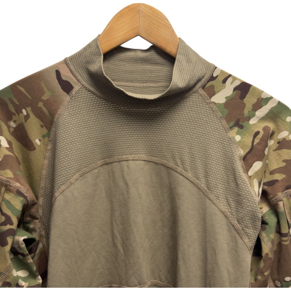 Massif Army Combat Flame Resistant Camouflage Tactical Green Military Shirt Sz L